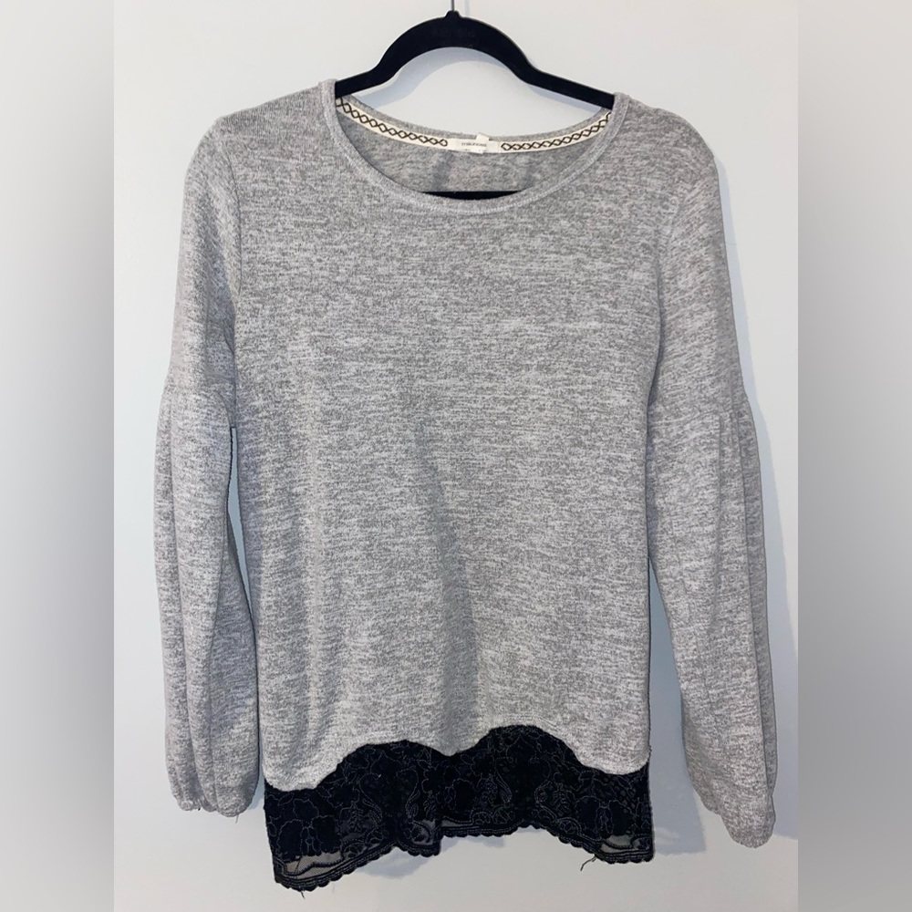 Gray sweater top